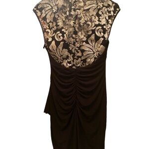 NWT Xscape by Joanna Chen Black Sequined Cocktail Dress Size 10